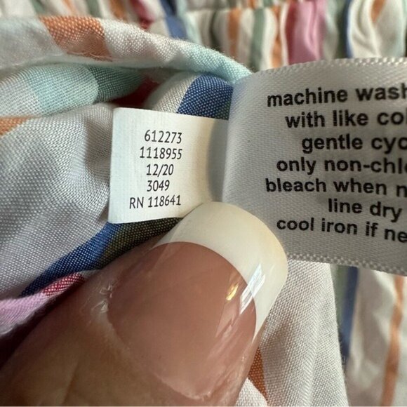 Lane Bryant Striped Multicolor Crossover Peplum coquette Babydoll Top Size 14 - Picture 12 of 13